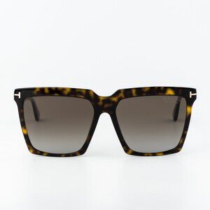 Tom Ford SABRINA-02 Women Sunglasses Brown Polarized Square FT0764 52H BRAND NEW